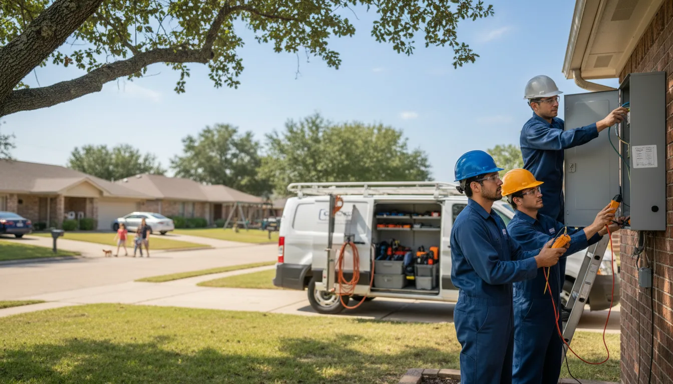Certified electrician providing emergency electrical services in Commerce, TX